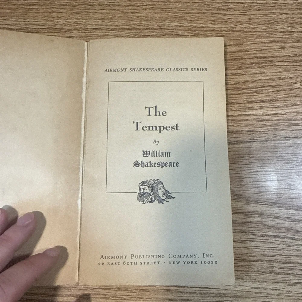 The Tempest Classic Paperback Book by‎ William Shakespeare from Airmont 1965